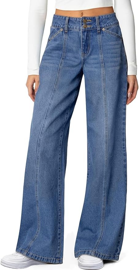 Straight leg seamed denim pants by Sidefeel 